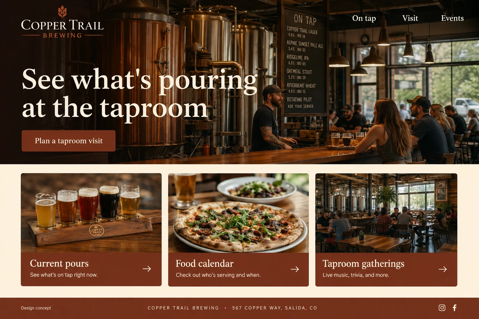 Brewery illustrative website concept