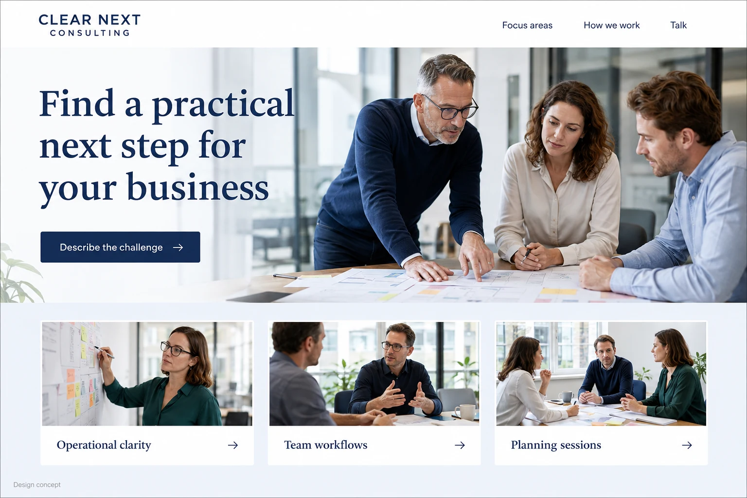 Business Consultant illustrative website concept