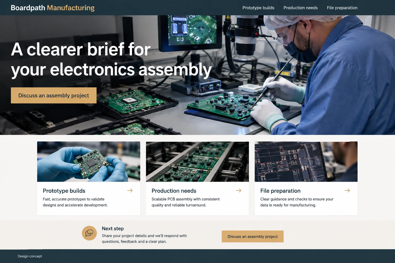 Electronics Manufacturing illustrative website concept