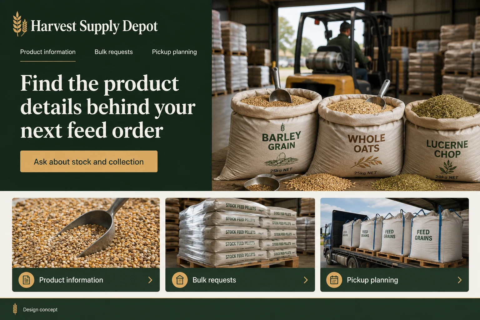 Grain and Feed Suppliers illustrative website concept