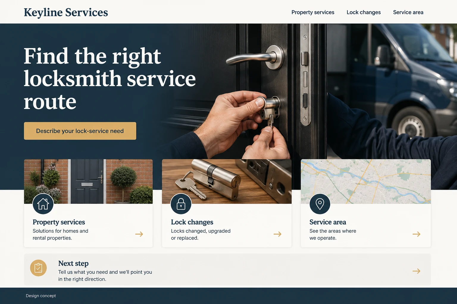 Locksmiths illustrative website concept