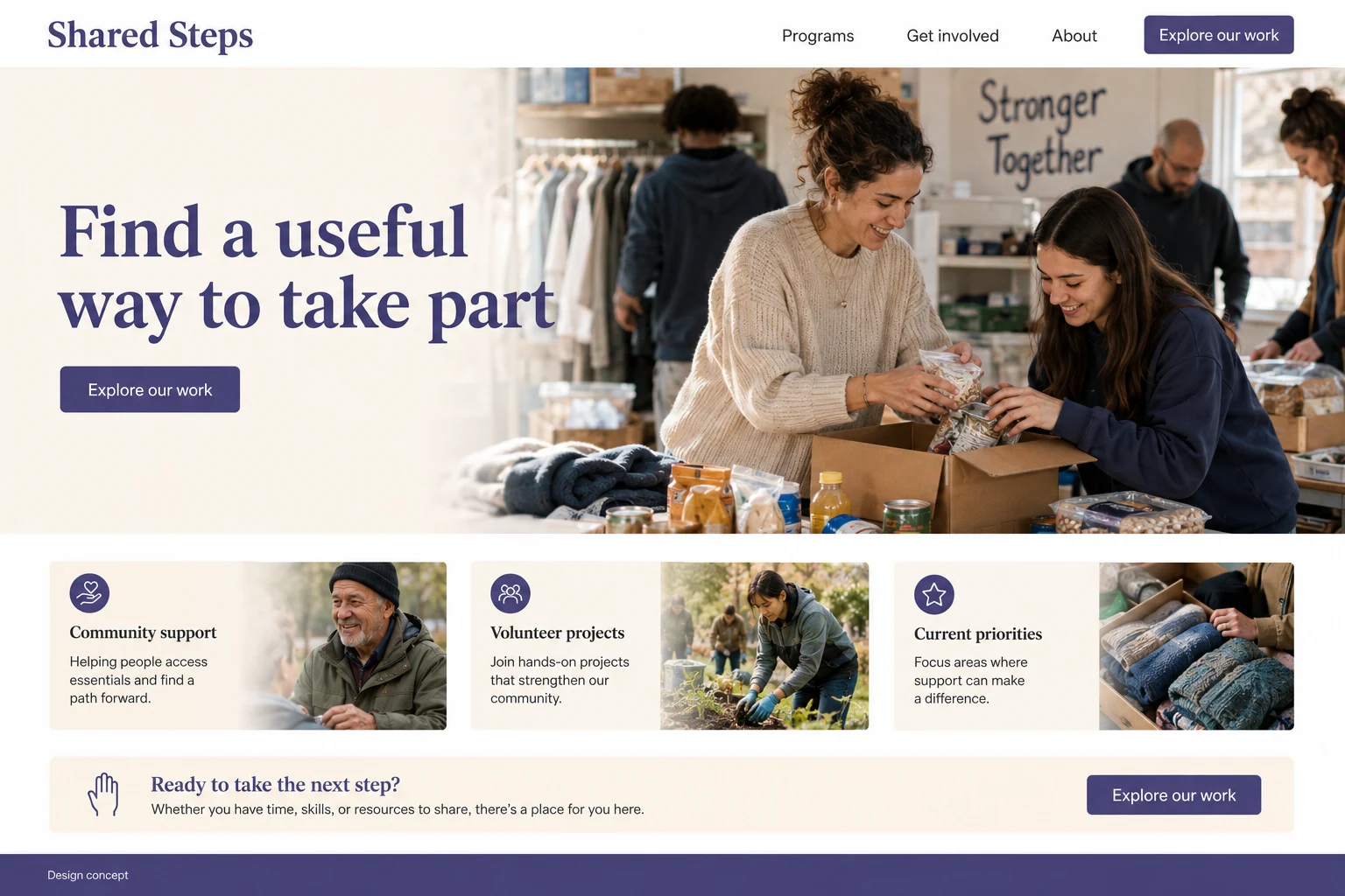 Nonprofit Organization illustrative website concept