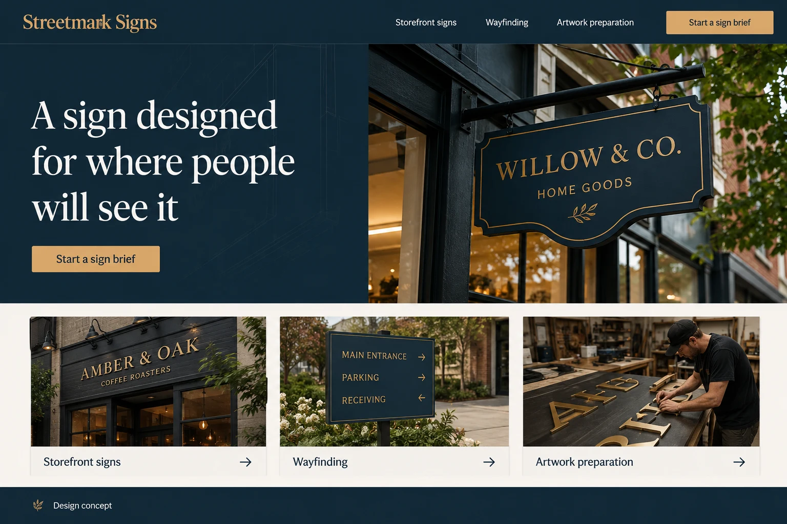 Sign Companies illustrative website concept
