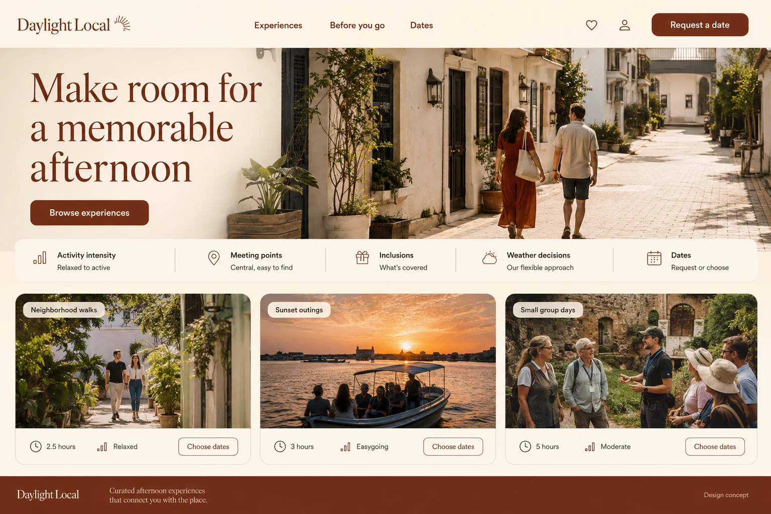 Vacation Experience Operator illustrative website concept