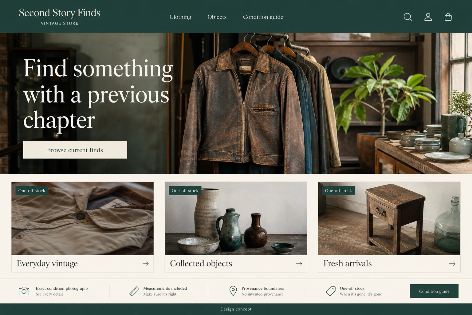 Vintage Store illustrative website concept
