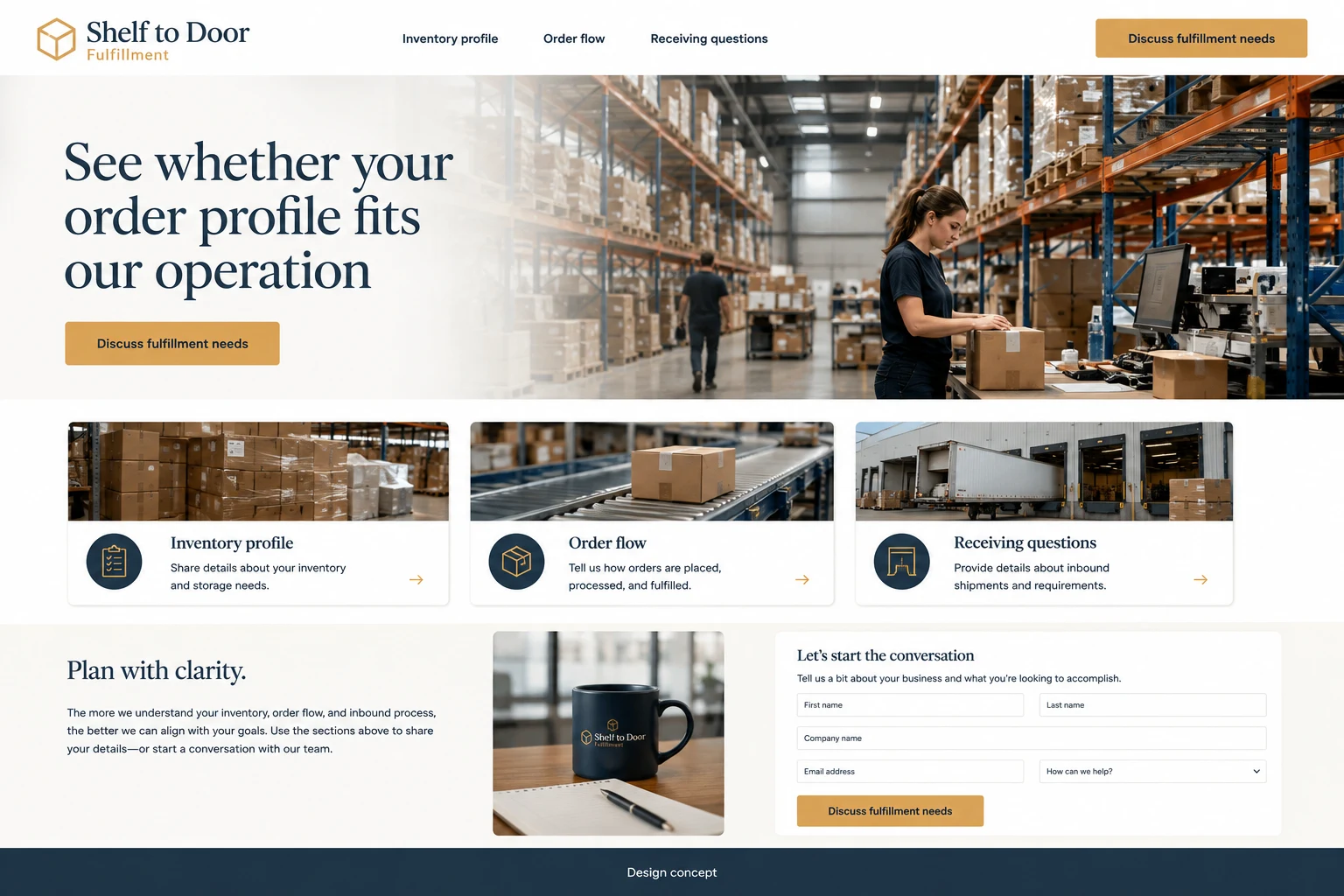 Warehousing and Fulfillment illustrative website concept
