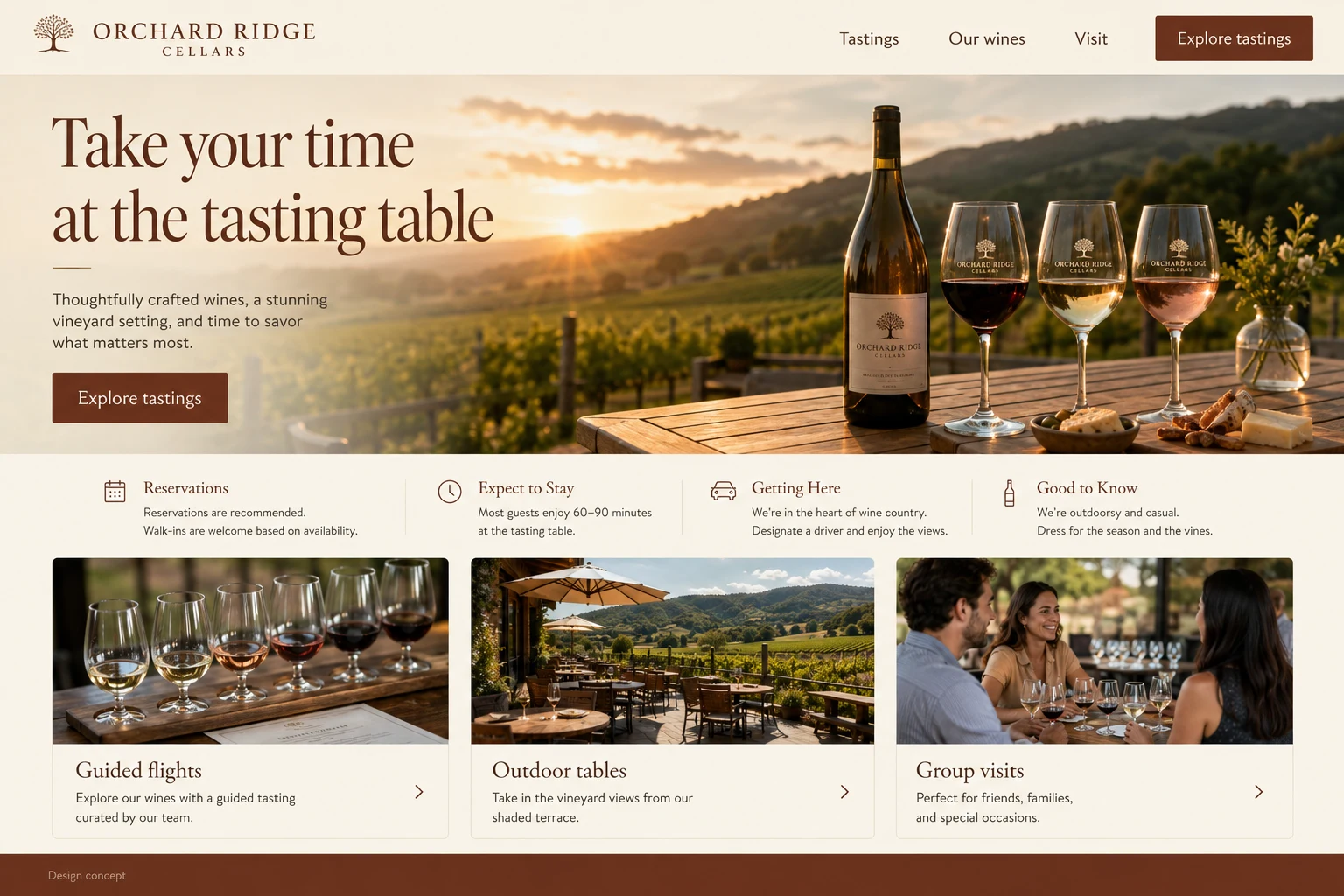 Winery illustrative website concept