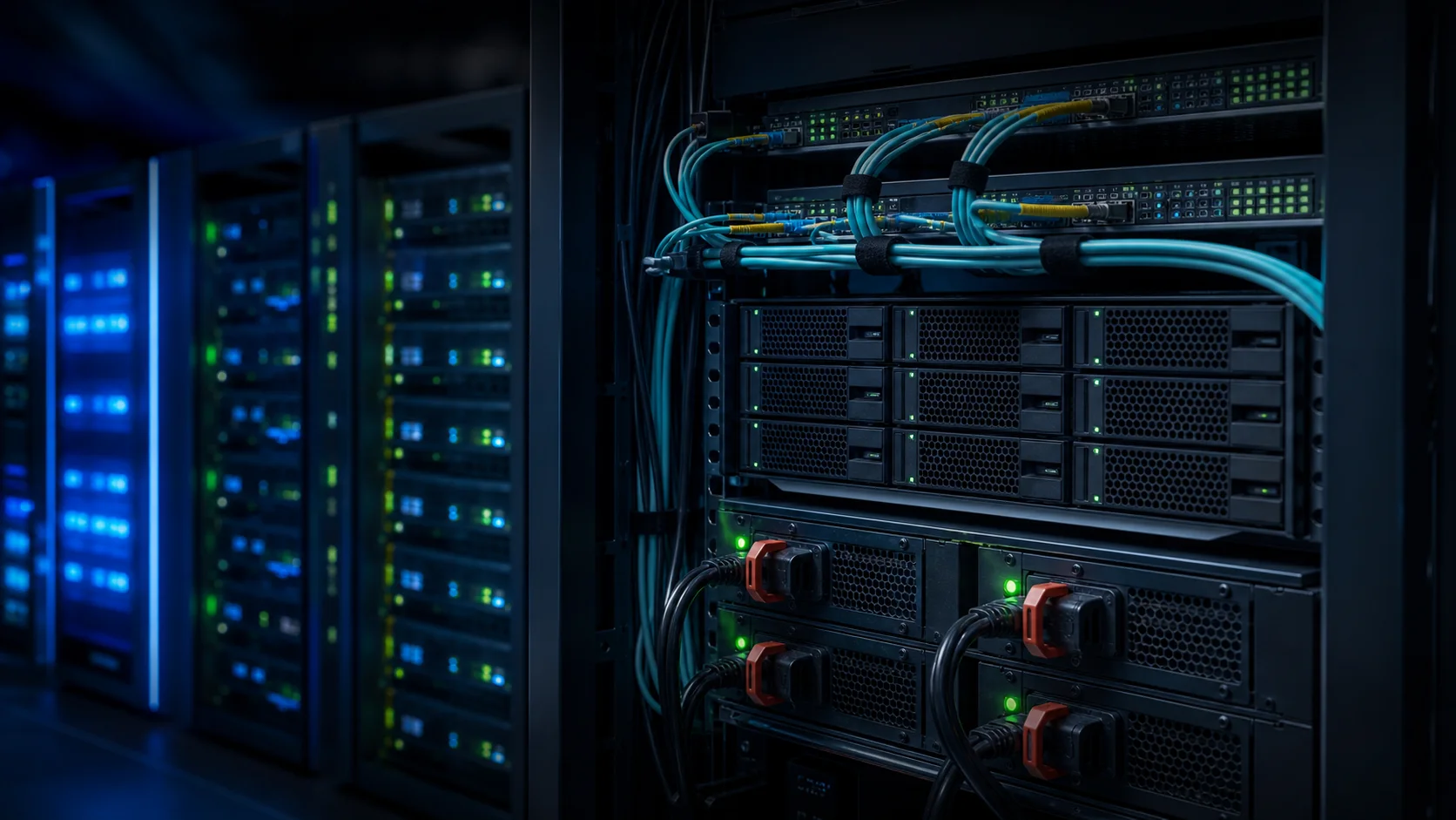 Redundant power and storage hardware in a data center rack