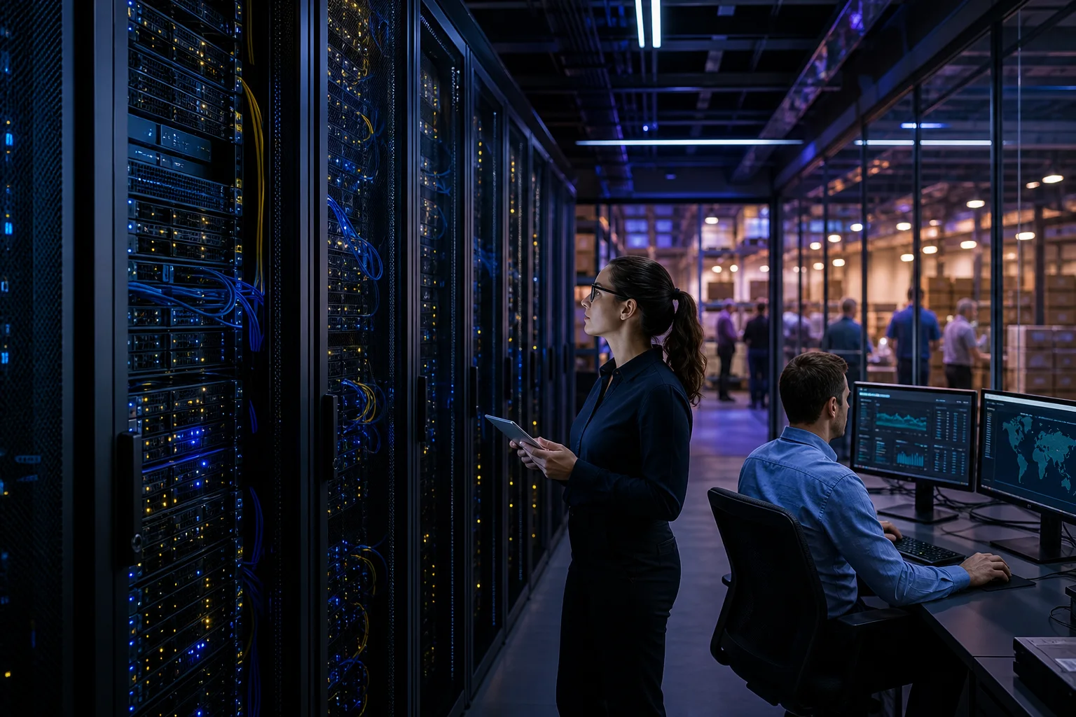 Operations team monitoring ecommerce hosting infrastructure